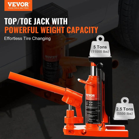 Air Hydraulic Claw Jack for Machinery 5 Ton Top Lift 2.5 Ton Toe Lift beside car tire