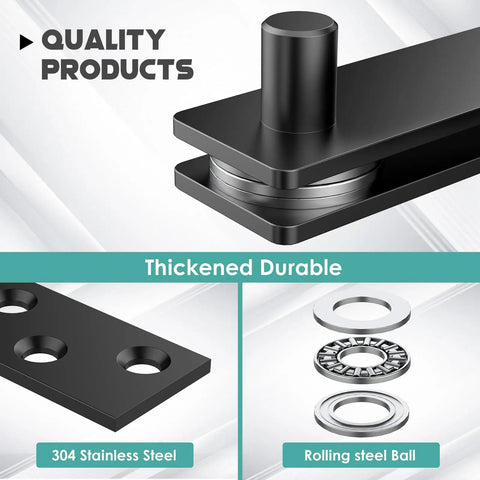 Heavy Duty 360 Degree Hidden Door Pivot Hinges Kit for Secret Doors and Bookcases, Ultra Durable Stainless Steel, Rustproof and Concealed