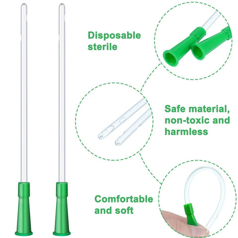PVC replacement tubing pair; two clear tubes with green handles and rounded ends.