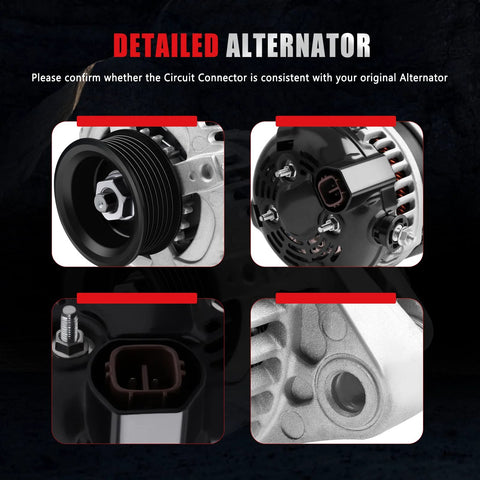 Close-up of 130 Amp Auto Alternator Direct Fit For Acura MDX RL TL Honda Odyssey Pilot Ridgeline 3.2L 3.5L 3.7L 12V