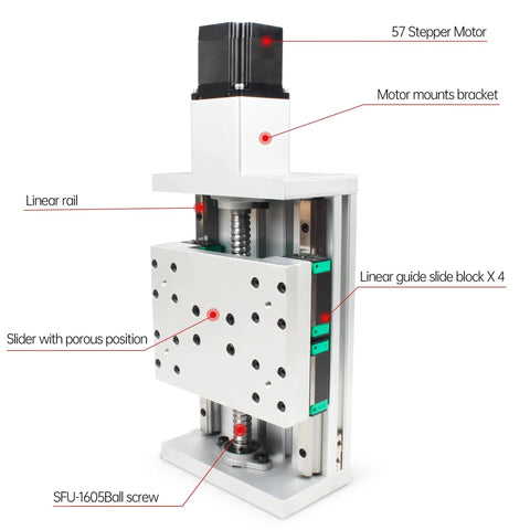 XC150 CNC Linear Stage Motion Actuator XYZ Axis Cross Sliding Table With 1605 Ballscrew And Nema23 Stepper Motor Bracket