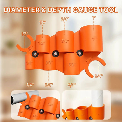Pipe Deburring Tool Kit Six in One Adjustable Deburring Tool With Depth Gauge For One Quarter Inch To One Inch Tubing
