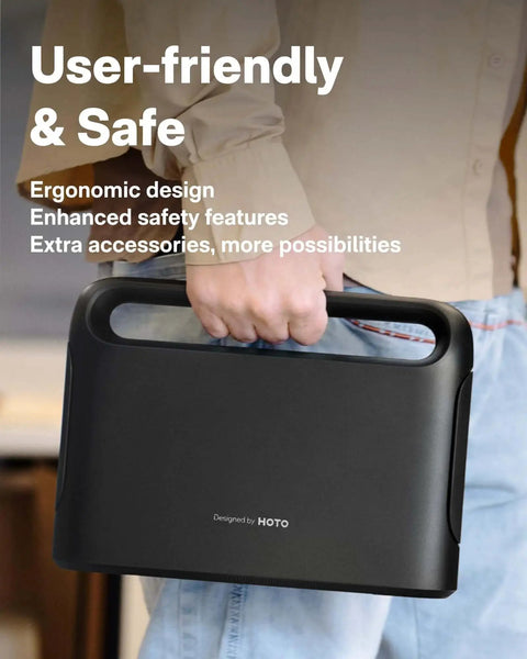 Person holding a compact tool case from the 40 Piece Tool Kit With Smart Electric Screwdriver LED Light And Three Torque Settings For Home Repairs And DIY Projects Pro Grade Compact Organizer For Dorms And Quick Fixes.