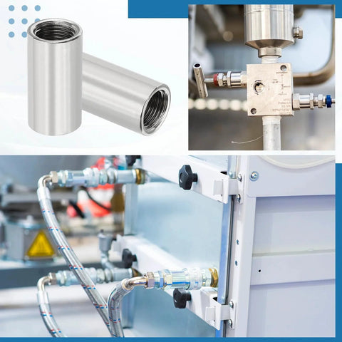 304 Stainless Steel 2 By 2 Inch Female BSPT Thread Straight Pipe Coupling Connector Adapter for Pumps and Plumbing Built to Last Durable Silver Finish