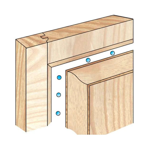 Wood door and panel expansion spacers 0.26 inch diameter prevent panel cracking and rattle from humidity changes illustration