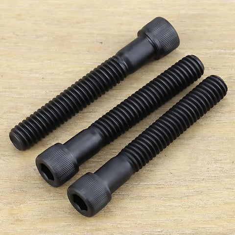3/8-16 X 2 Socket Head Cap Screws Bolts, 12.9 Grade Alloy Steel, Black Oxide Finish, Allen Hex Drive, Partial Thread, hardware set, side view