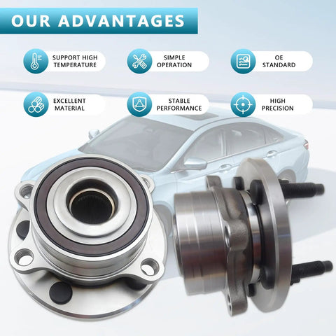 512460 Front and Rear Wheel Hub Bearing Assembly Without ABS For 2011 To 2019 Ford Explorer And 2013 To 2019 Ford Police SUV