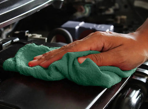 Heavy Duty Shop Towels 50 Pack Green Terry Cloth Rags For Car Detailing And Home Cleaning Highly Absorbent Reusable Washable Towels For Oil Grease Spills Glass Polishing And Surfaces