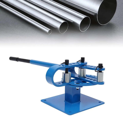 Beefy Workhorse Pipe Bender With 7 Dies One And A Half Inch Benchtop Tube Bending Machine for shaping metal tubes on benchtops.