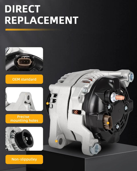 Beefed-Up High Output Alternator Replacement For Hyundai Sonata 2.0L 2015-2019 with OEM connector and pulley