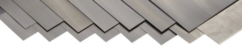 Steel Flat Shim Set With 15 Piece Assortment, 12x6 Inch, Thicknesses From.001 To.031 Inches, Cold Rolled 1008-1010 Steel, showing various shim thicknesses.