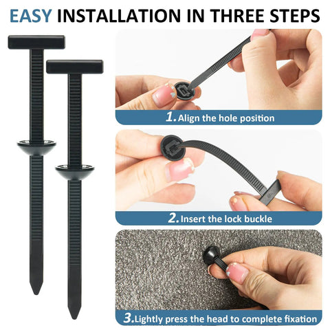 50 Pack Nylon Universal Cable Tie Buckles Self Locking Retainers For Cars Easy Install Zip Tie Fasteners For Bumpers