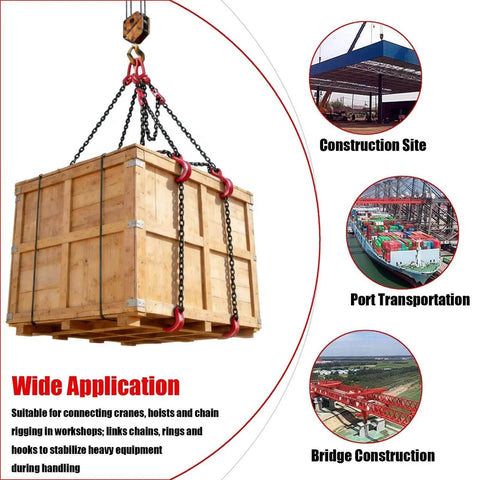 Construction site with pear shaped lifting link forged G80 alloy steel teardrop design in heavy rigging for safe load distribution