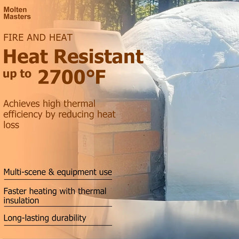 Ceramic fiber insulation blanket, 24x8x1 in, heat resistant up to 2700°F, Molten Masters by Amazon for stoves and fireplaces