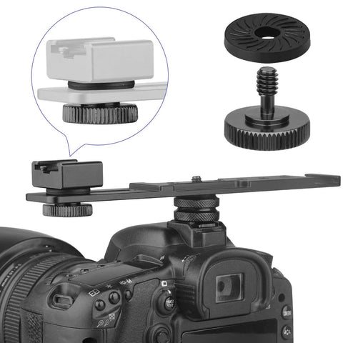 Two Pack Thumb Screw Quick Release Adapter With Four Rubber Washers One Quarter Inch Male To One Quarter Inch Female Thread L Bracket Mount on camera