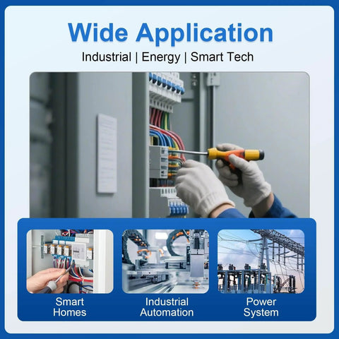 Wide application of electrical systems in industrial, energy, and smart tech sectors, including smart homes and automation.