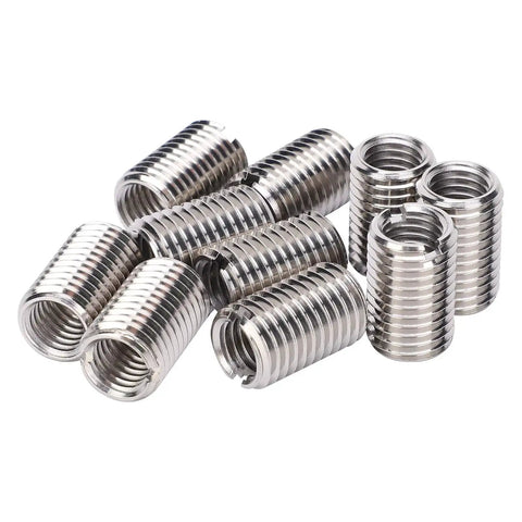 10-pack stainless steel threaded inserts (sleeves) for thread repair in metal parts