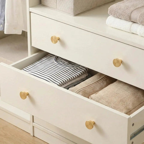 Dresser with 4 Pack Gold Solid Brass Round Drawer Knobs With Mounting Screws For Cabinets Dresser Kitchen And Bathroom Hardware Handles