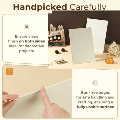 12 Pack Basswood Sheets 12 By 16 By One Eighth Inch For Laser Cutting And Engraving displayed with miniatures, smooth surface