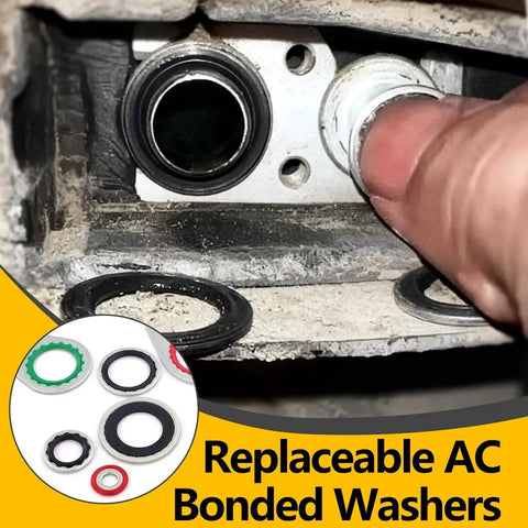 Installing replaceable AC bonded washer from Ultra Value 265 Piece AC O Ring And Gasket Seal Kit For R134a Systems By NBRINGO