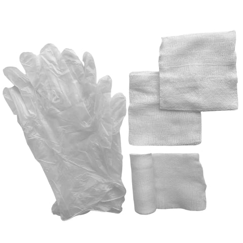 Box Of 100 Basic First Aid Training Kits Each Kit Includes 2 Gauze Pads 1 Pair Gloves And Rolled Gauze 4.1 Yards Latex Free For Training Purposes Only Now
