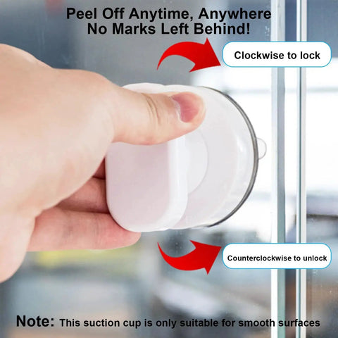Hand installing 2 Pack Suction Cup Handles For Glass Surfaces And Smooth Walls No Drilling Required Installation on a glass door.