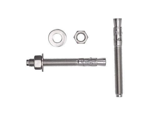 Bolt Dropper 1/2 Inch By 4-1/2 Inch Wedge Anchor 5 Piece Set With 18-8 Stainless Steel Corrosion Resistant Washers And Nuts