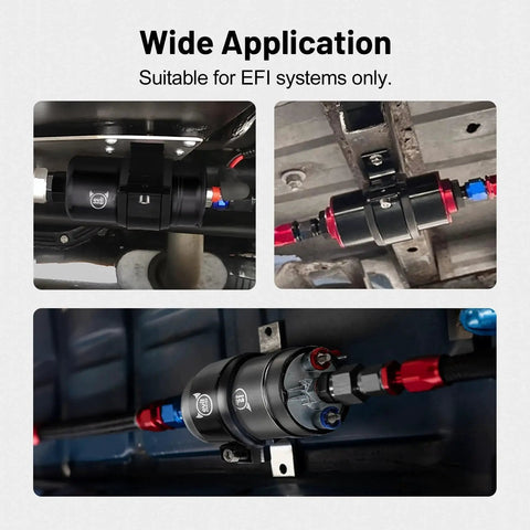 External Inline Fuel Pump 12V High Flow 300 LPH for EFI Systems installed under vehicle, universal fit application