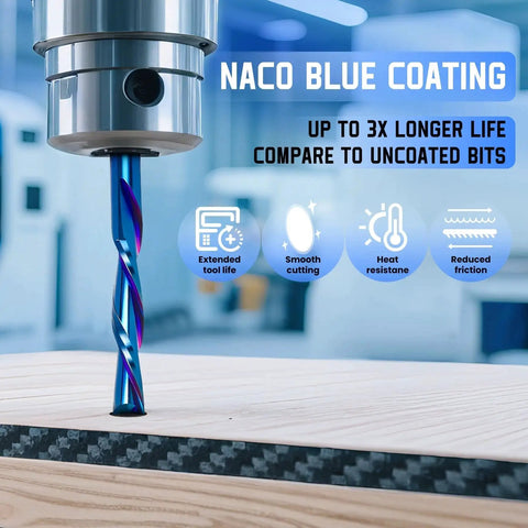 Downcut CNC Router Bit Set One Eighth Inch Shank Five Pack Tungsten Carbide Spiral End Mills for Woodworking