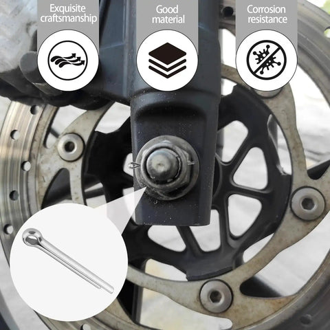 Heavy Duty Stainless Steel M4 50mm Propeller Cotter Pins Pack Of 20 For Outboard Motors Fits Yamaha F150 F200 F300 Suzuki DF140A DF250A DF300B And Johnson Evinrude Engines Dockside Ready Propeller Hardware installed on motor wheel
