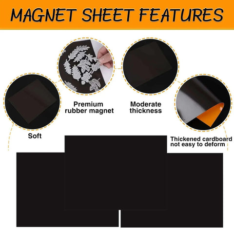 20 Piece Stamp And Die Storage Set With 10 Magnetic Sheets And 10 Storage Bags For Die Cutting And Scrapbooking, magnet sheet features