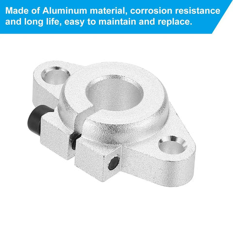Aluminum Linear Rail Clamp Guide Support For 25mm Shaft 2 Pack SHF25, corrosion resistant with two mounting holes for CNC use.