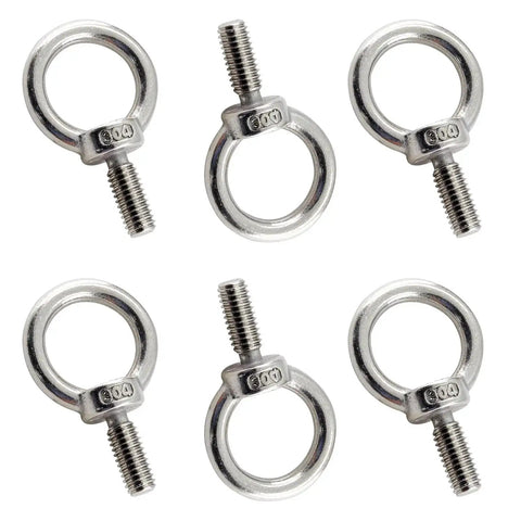 12 Pack M6 Lifting Eye Bolts 304 Stainless Steel Heavy Duty Machinery Shoulder Ring Eye Bolts For Hoisting 6mm Thread 12mm Long