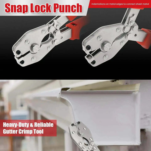 Locking Punch Notcher For Sheet Metal With Three Eighths Inch Wide Throat Gutter Crimping Tool Built Tough For HVAC