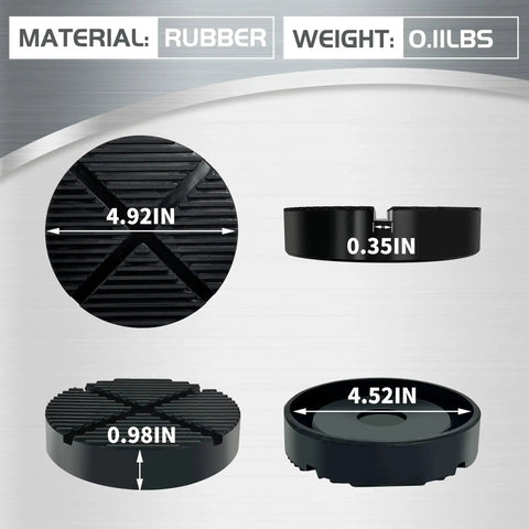 Universal Floor Jack Pad Adapter For Pinch Welds And Side Rail Protection, rubber construction, multiple views