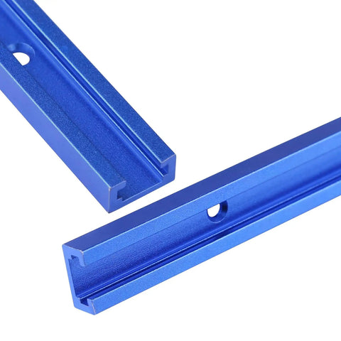 Four 48 Inch Aluminum T Tracks With Screws For Woodworking, Double Cut Profile Pro Grade Universal T Track Set, Anodized Blue
