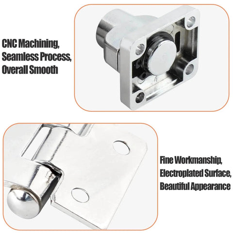 Close-up of a 3 Inch Keyed Door Lock Hasp Latch, showing CNC machining and electroplated finish, with hinge detail.