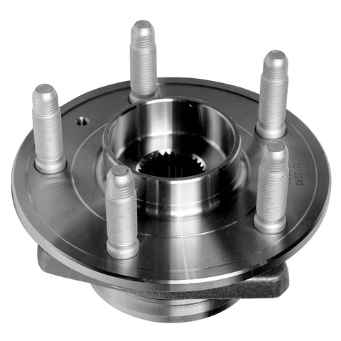 Beefed-Up Wheel Bearing Hubs Assembly 2 Front And Rear With Encoder ABS For Cadillac CTS 2008 2014 2018 2019 Cadillac XTS 2018 2019 Chevy Camaro 2010 2015 Impala 2018 2019 5 Lug Hub Replacement, showing front view of 5-lug pattern hub.