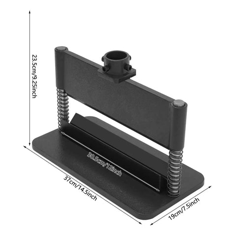 Beefy 12 Inch Press Brake Attachment for hydraulic shop presses, heavy duty metal bending tool with 45 steel black finish in side view.