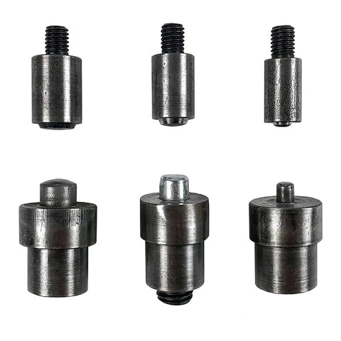 Interchangeable dies for Heavy Duty Hand Press Eyelet Grommet Kit, sizes 0, 2, 4, made of durable metal for punching and setting.