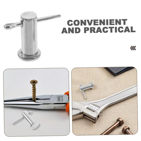 Stainless Steel B Type Cylindrical Flat Head Pins for Quick Alignment in Machinery, Furniture, and Electronics in use.