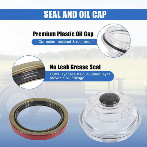 Seal and oil cap for Trailer Bearing Kit 25580 387A With Grease Seal For Dexter 10K GD After 2009 Drums, prevents leakage