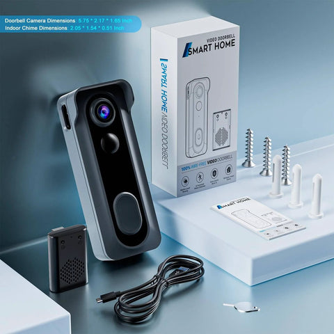 Doorbell Camera Wireless With Chime 2K HD Video AI Motion Detection Two Way Audio Night Vision Cloud Storage Battery Powered