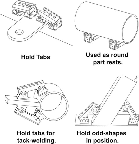 Magnetic V Pad Kit For Light Duty Holding And Positioning, 4-Piece Set, holding various metal parts in welding setups