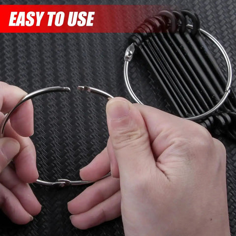 Mini SAE Ten Piece Wrench Set With Open End And Box End Wrenches Zipper Bag And Key Ring For Small Fasteners From Five Thirty Second To Seven Sixteenth Inch, key ring being opened