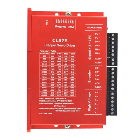 Beefy 3Nm Closed Loop Servo Stepper Motor Kit with Encoder CL57Y Driver and Power Supply for CNC close-up view of CL57Y driver