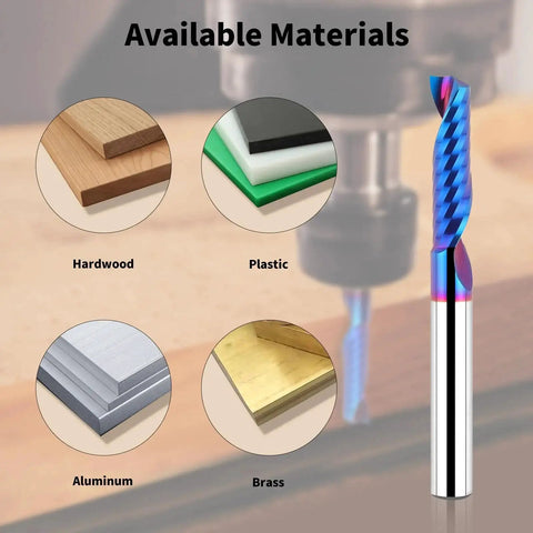 Solid Carbide Single Flute End Mill One Quarter Inch Shank Upcut CNC Router Bit for Aluminum Plastic Acrylic MDF