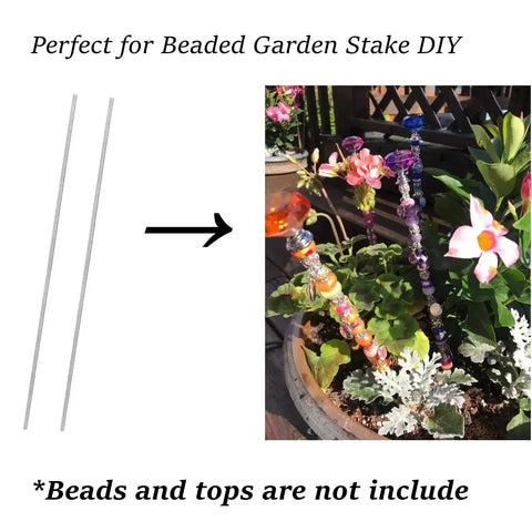 48 Pcs M4 Threaded Rods And Nuts Set 12.99 Inch Length for Clamps Garden Stakes shown as garden flower arrangement