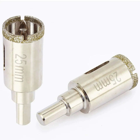 1 Inch Diamond Hole Saw With Pilot Bit For Tile Marble Granite Ceramics And Porcelain Tiles Deep Cut One And A Half Inch Depth Center Drill Bit Triangular Shank Kit