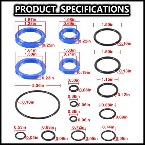Pro Grade O Ring Seal Kit For Jet W Pallet Jack Hydraulic Unit Replaces PT2748W PT2748LW PT2748L And Variants sizes